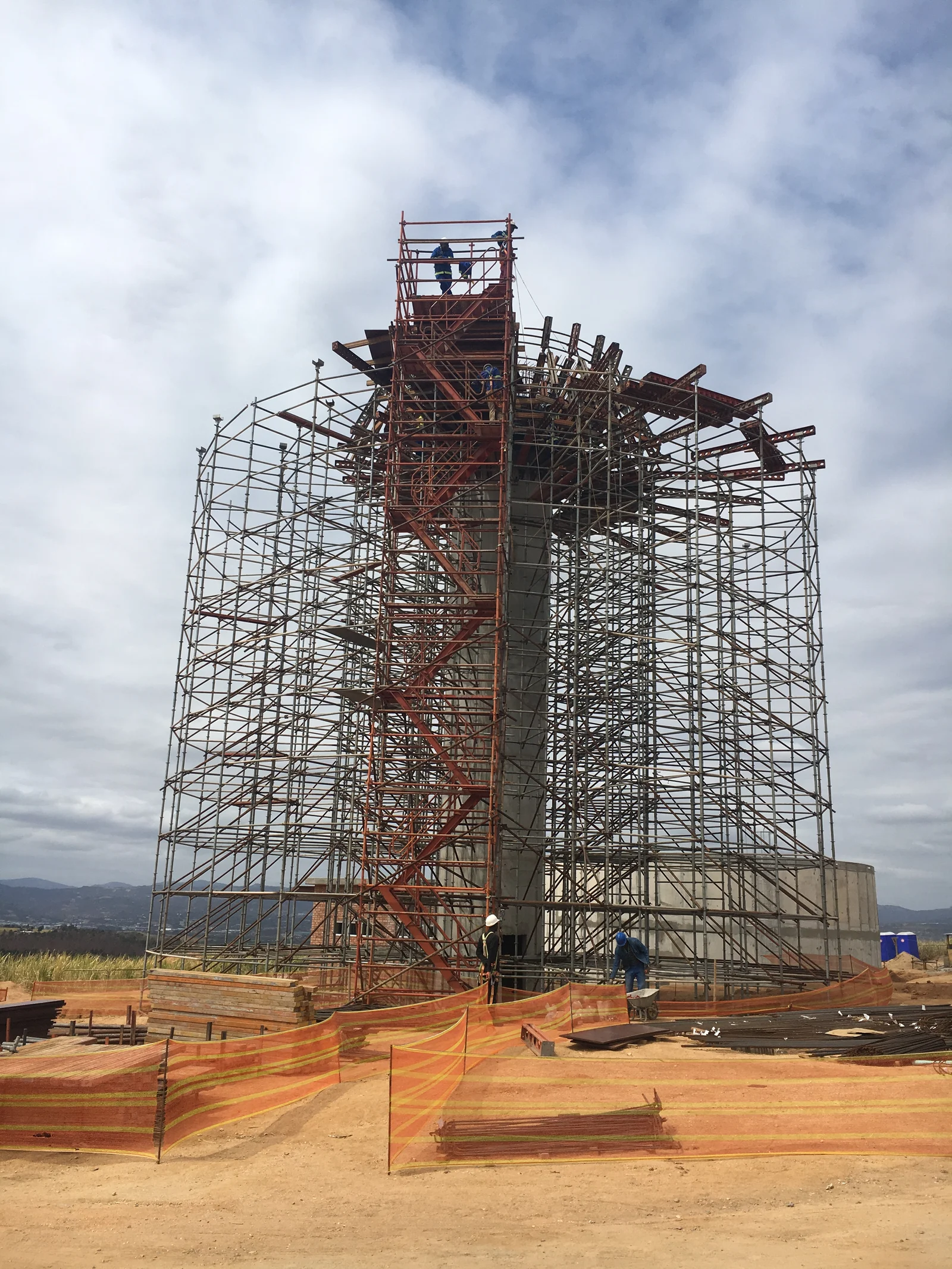 Concrete structure and scaffolding from Gerhard’s earlier construction experience
